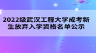 2022級武漢工程大學成考新生放棄入學資格名單公示