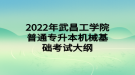 2022年武昌工學(xué)院普通專升本機(jī)械基礎(chǔ)考試大綱