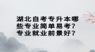 湖北自考專升本哪些專業(yè)簡單易考？專業(yè)就業(yè)前景好？