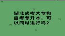 湖北成考大專和自考專升本，可以同時進行嗎？