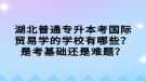 湖北普通專升本考國際貿(mào)易學的學校有哪些？是考基礎還是難題？