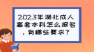 2023年湖北成人高考本科怎么報名，有哪些要求？