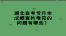 湖北自考專升本成績查詢常見的問題有哪些？