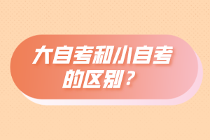 大自考和小自考有什么區(qū)別？