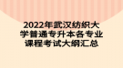 2022年武漢紡織大學普通專升本各專業(yè)課程考試大綱匯總