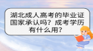 湖北成人高考的畢業(yè)證國(guó)家承認(rèn)嗎？成考學(xué)歷有什么用？