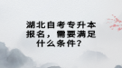 湖北自考專升本報名，需要滿足什么條件？