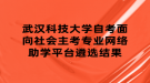 武漢科技大學(xué)自考面向社會主考專業(yè)網(wǎng)絡(luò)助學(xué)平臺遴選結(jié)果