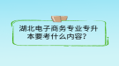 湖北電子商務專業(yè)專升本要考什么內容？