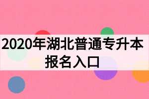 2020年湖北普通專(zhuān)升本報(bào)名入口