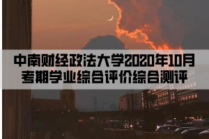 中南財(cái)經(jīng)政法大學(xué)2020年10月考期學(xué)業(yè)綜合評(píng)價(jià)綜合測(cè)評(píng)