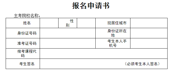 湖北國土資源職業(yè)學(xué)院自考報(bào)名申請書和赴考承諾書