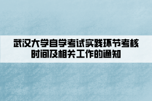 武漢大學自學考試實踐環(huán)節(jié)考核時間及相關工作的通知