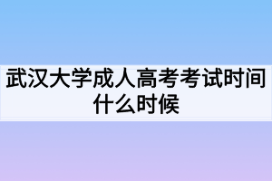 武漢大學(xué)成人高考考試時間什么時候