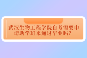 武漢生物工程學(xué)院自考需要申請(qǐng)助學(xué)班來(lái)通過(guò)畢業(yè)嗎？