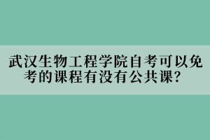 武漢生物工程學(xué)院自考可以免考的課程有沒有公共課？