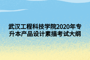 武漢工程科技學院2020年專升本產(chǎn)品設計素描考試大綱