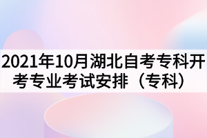 2021年10月湖北自考?？崎_考專業(yè)考試安排（?？疲?></p><table width=