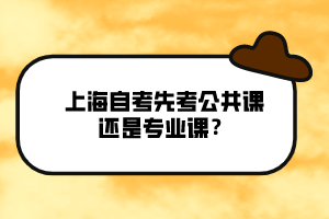 上海自考先考公共課還是專業(yè)課？