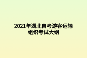 2021年湖北自考游客運輸組織考試大綱