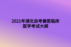 2021年湖北自考獸醫(yī)臨床醫(yī)學考試大綱