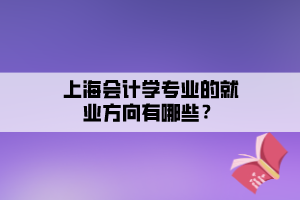 上海會計學專業(yè)的就業(yè)方向有哪些？