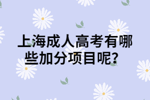 上海成人高考有哪些加分項目呢？