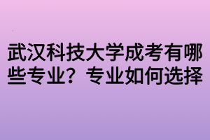 武漢科技大學(xué)成考有哪些專(zhuān)業(yè)？專(zhuān)業(yè)如何選擇