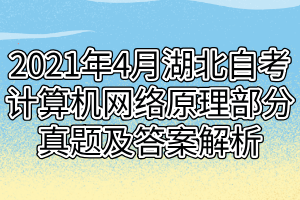 2021年4月湖北自考計算機網(wǎng)絡原理部分真題及答案解析