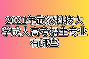 2021年武漢科技大學(xué)成人高考招生專業(yè)有哪些