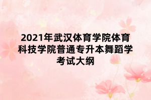 2021年武漢體育學(xué)院體育科技學(xué)院普通專(zhuān)升本舞蹈學(xué)考試大綱