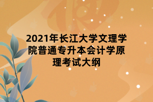 2021年長江大學(xué)文理學(xué)院普通專升本會計學(xué)原理考試大綱