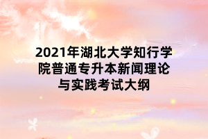 2021年湖北大學知行學院普通專升本新聞理論與實踐考試大綱