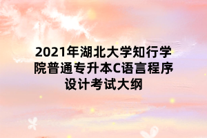 2021年湖北大學(xué)知行學(xué)院普通專升本C語言程序設(shè)計考試大綱