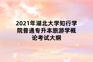 2021年湖北大學(xué)知行學(xué)院普通專升本旅游學(xué)概論考試大綱