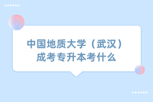 中國(guó)地質(zhì)大學(xué)（武漢）成考專(zhuān)升本考什么