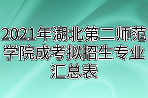 2021年湖北第二師范學(xué)院成考擬招生專(zhuān)業(yè)匯總表