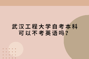 武漢工程大學(xué)自考本科可以不考英語嗎？