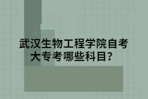 武漢生物工程學院自考大?？寄男┛颇?？