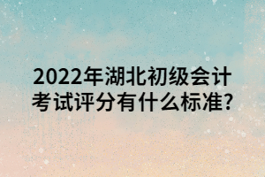 2022年湖北初級會(huì)計(jì)考試評分有什么標(biāo)準(zhǔn)_