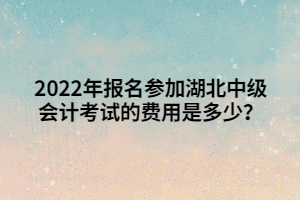 2022年報(bào)名參加湖北中級(jí)會(huì)計(jì)考試的費(fèi)用是多少？