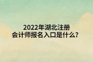 2022年湖北注冊會計師報名入口是什么？