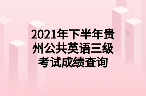 2021年下半年貴州公共英語三級考試成績查詢