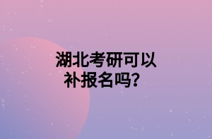 湖北考研可以補(bǔ)報名嗎？