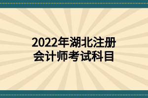 2022年湖北注冊(cè)會(huì)計(jì)師考試科目