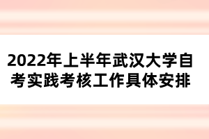 2022年上半年武漢大學(xué)自考實踐考核工作具體安排