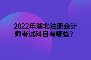 2022年湖北注冊(cè)會(huì)計(jì)師考試科目有哪些？