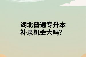 湖北普通專升本補錄機會大嗎？